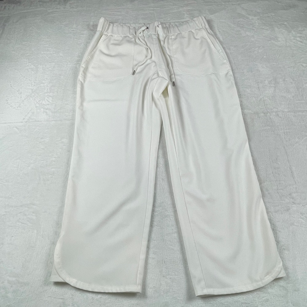Chico's Zenergy White Wide Leg Drawstring Athleisure Pants Size 0.5 Small Summer
